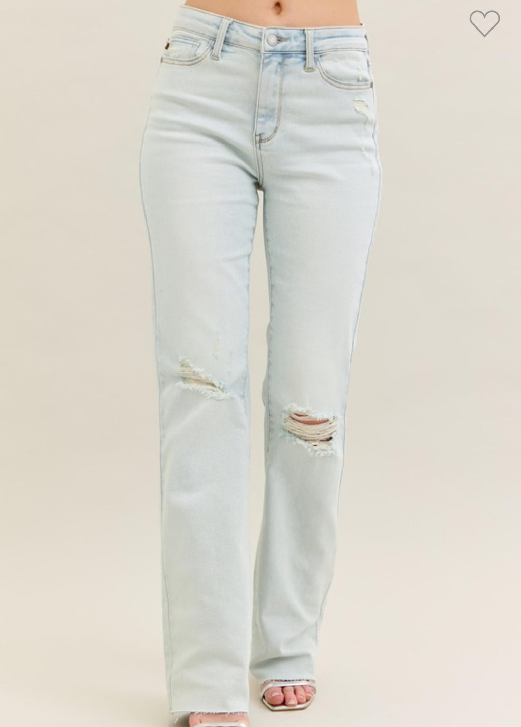 Light wash destroyed bootcut