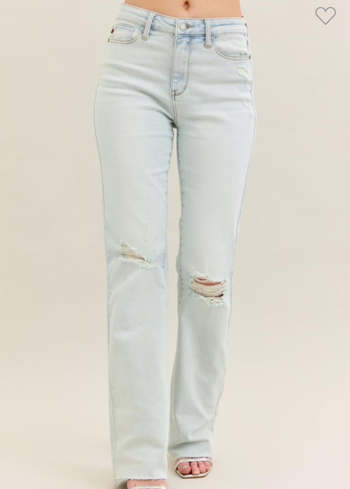 Light wash destroyed bootcut