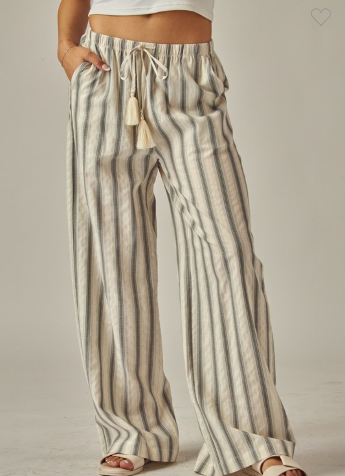 Striped linen pants
