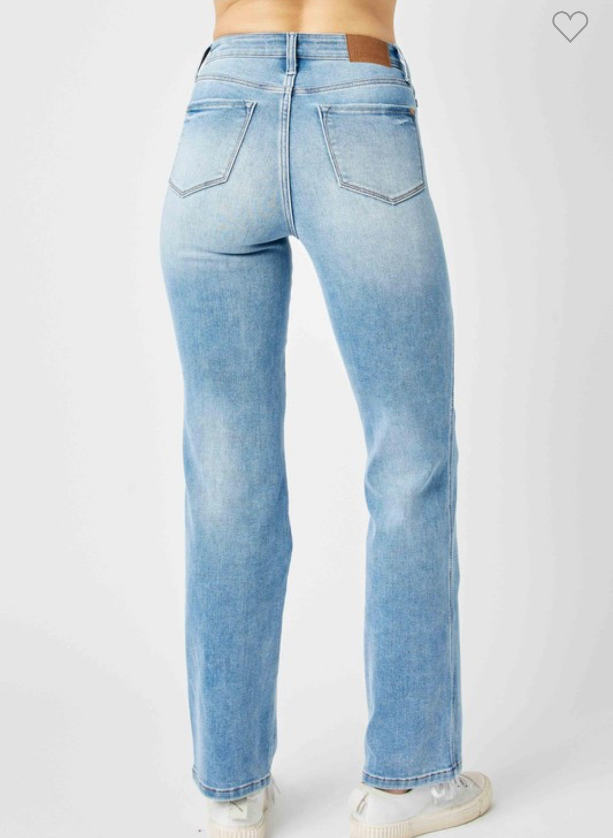 Medium wash tummy control straight