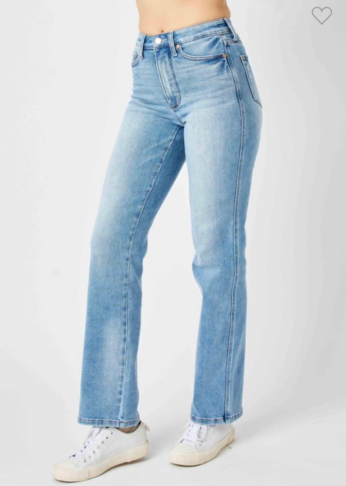 Medium wash tummy control straight
