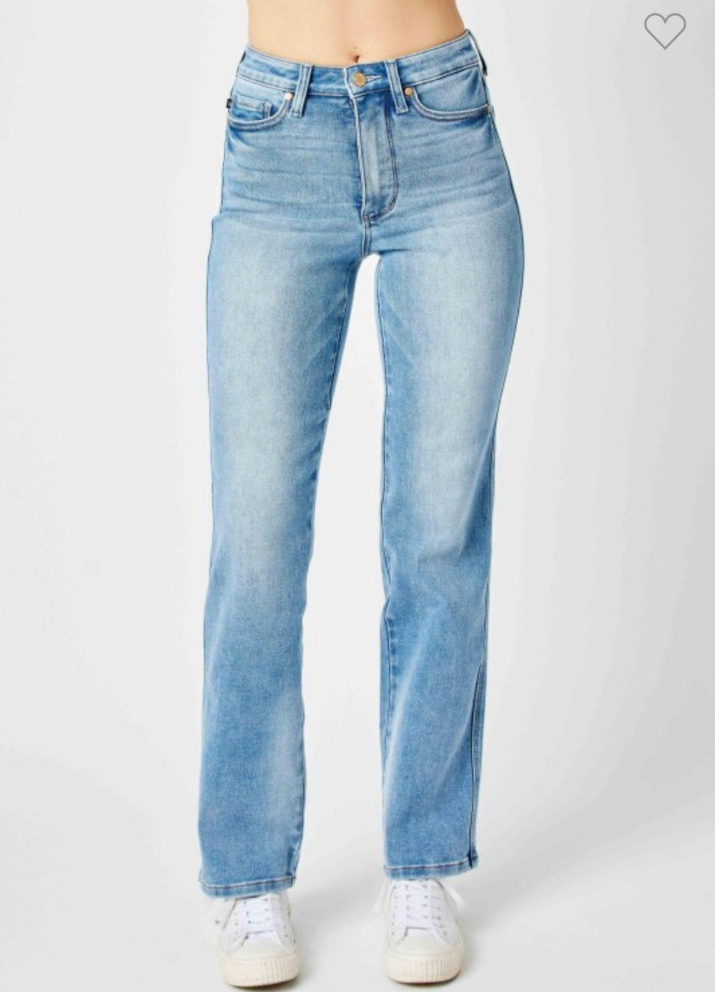 Medium wash tummy control straight