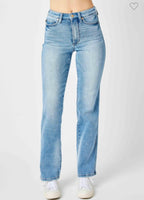 Medium wash tummy control straight