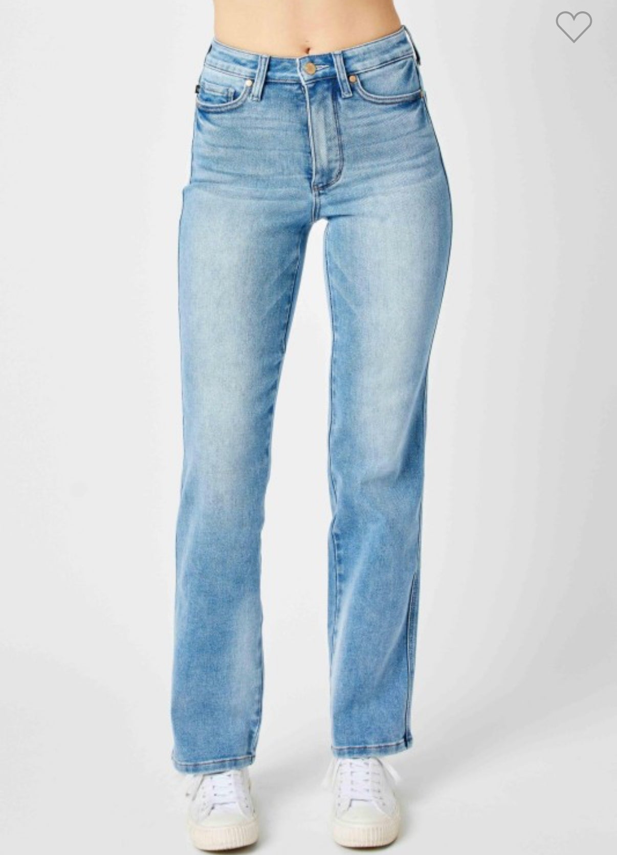 Medium wash tummy control straight