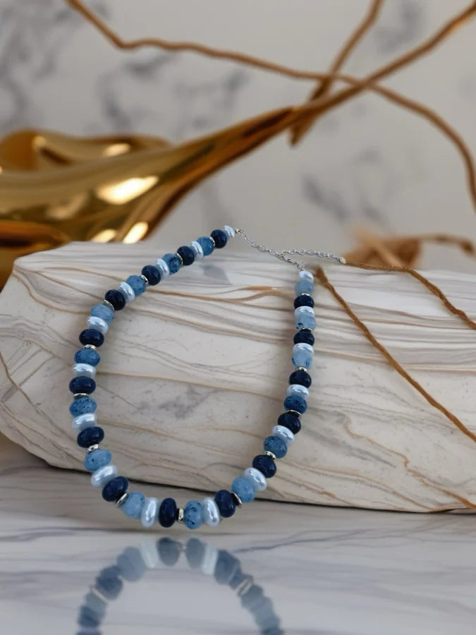 Indigo bloom necklace