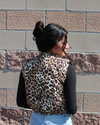 leopard luxe puffer vest
